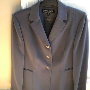 Kasper & Company Lined Blazer in Slate Blue Sz 14P